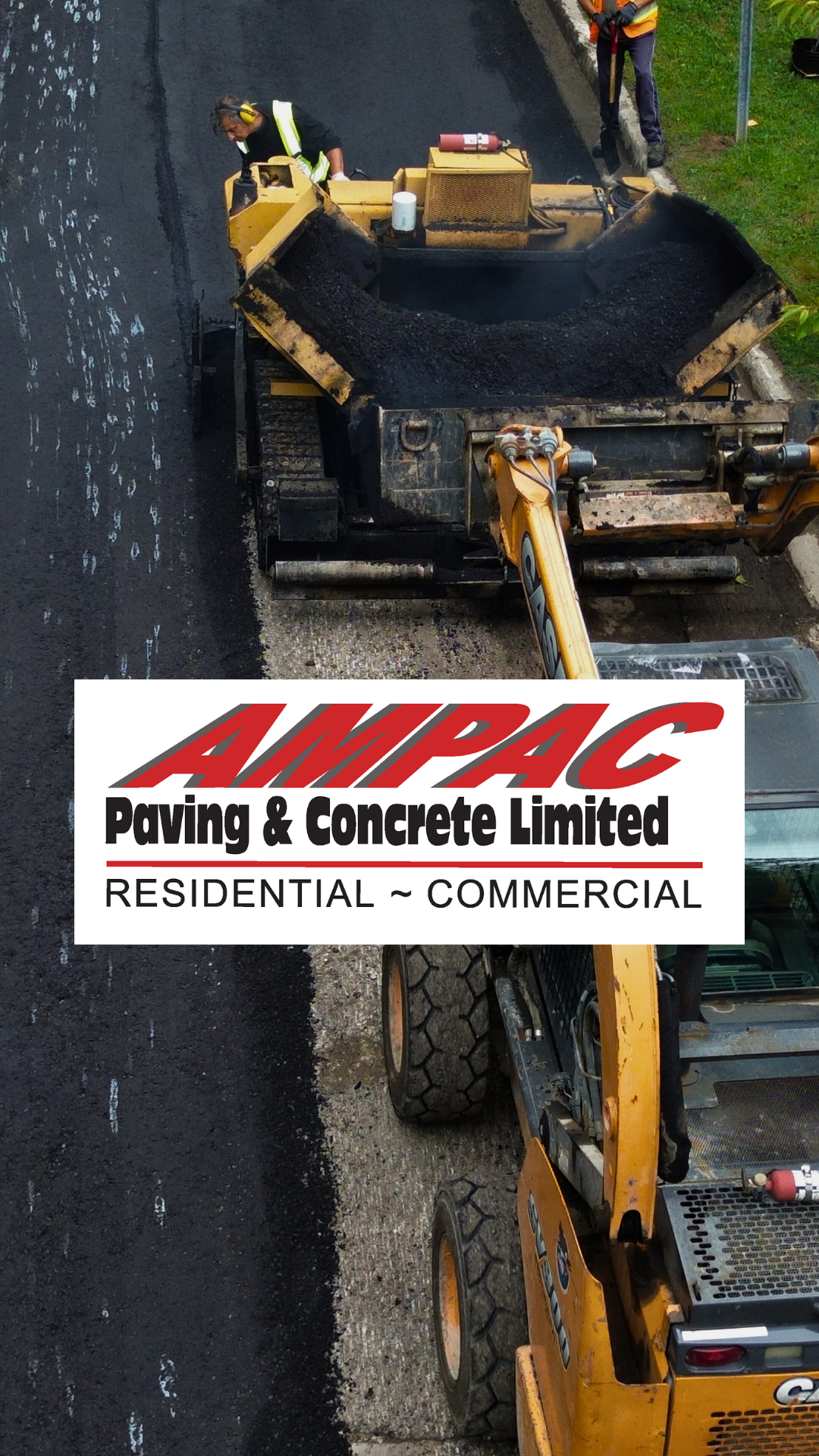 Aerial of the AMPAC paver at work